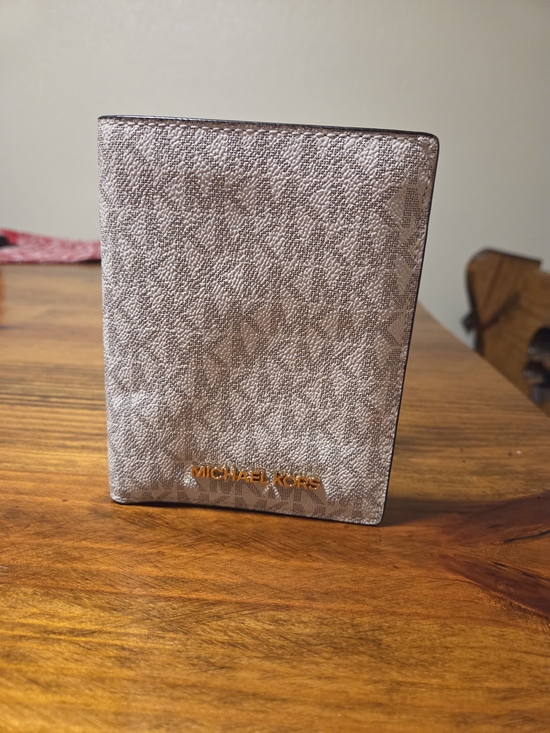 Michael Kors Handbags - Michael Kors Beige Monogram Passport Holder